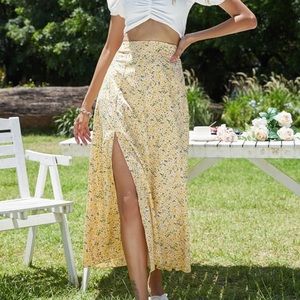 Yellow flower skirt